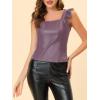 imageAllegra K Womens Party Lace Trim Tank Top Faux Leather PU Sleeveless TopPurple