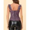 imageAllegra K Womens Party Lace Trim Tank Top Faux Leather PU Sleeveless TopPurple