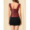 imageAllegra K Womens Party Lace Trim Tank Top Faux Leather PU Sleeveless TopWine Red
