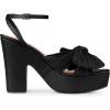 imageAllegra K Womens Platform Bow Heels Slingback Chunky Heel SandalsBlack