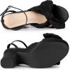 imageAllegra K Womens Platform Bow Heels Slingback Chunky Heel SandalsBlack