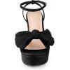 imageAllegra K Womens Platform Bow Heels Slingback Chunky Heel SandalsBlack