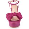 imageAllegra K Womens Platform Bow Heels Slingback Chunky Heel SandalsHot Pink