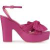 imageAllegra K Womens Platform Bow Heels Slingback Chunky Heel SandalsHot Pink