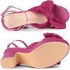imageAllegra K Womens Platform Bow Heels Slingback Chunky Heel SandalsHot Pink