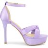 imageAllegra K Womens Platform Heels Twist Knot Stiletto Heel Satin Heel SandalsPurple