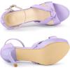 imageAllegra K Womens Platform Heels Twist Knot Stiletto Heel Satin Heel SandalsPurple