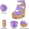 imageAllegra K Womens Platform Peep Toe Cutout Caged Cork Wedge Heel SandalsPurple