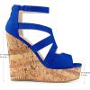 imageAllegra K Womens Platform Peep Toe Cutout Caged Cork Wedge Heel SandalsRoyal Blue