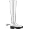 imageAllegra K Womens Platform Round Toe Lug Sole Chunky Low Heel Over Knee Thigh High BootsSilver