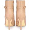 imageAllegra K Womens Pointed Toe Buckle Strap Stiletto Heels Ankle BootsNude
