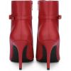 imageAllegra K Womens Pointed Toe Buckle Strap Stiletto Heels Ankle BootsRed
