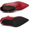 imageAllegra K Womens Pointed Toe Buckle Strap Stiletto Heels Ankle BootsRed