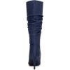 imageAllegra K Womens Pointed Toe Slouched Stiletto Heels Knee High BootsDark Blue