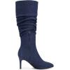 imageAllegra K Womens Pointed Toe Slouched Stiletto Heels Knee High BootsDark Blue