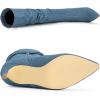imageAllegra K Womens Pointed Toe Slouched Stiletto Heels Knee High BootsDenim Blue