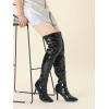 imageAllegra K Womens Pointed Toe Stiletto Heels Over The Knee High BootsBlack