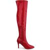 imageAllegra K Womens Pointed Toe Stiletto Heels Over The Knee High BootsRed