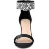 imageAllegra K Womens Rhinestone Open Toe Ankle Strap Diamond Heels Chunky Sparkly Heels Dress SandalsBlack