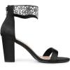 imageAllegra K Womens Rhinestone Open Toe Ankle Strap Diamond Heels Chunky Sparkly Heels Dress SandalsBlack