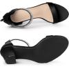 imageAllegra K Womens Rhinestone Open Toe Ankle Strap Diamond Heels Chunky Sparkly Heels Dress SandalsBlack