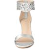 imageAllegra K Womens Rhinestone Open Toe Ankle Strap Diamond Heels Chunky Sparkly Heels Dress SandalsSilver