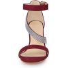 imageAllegra K Womens Rhinestone Open Toe Block Heels SandalsBurgundy