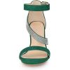 imageAllegra K Womens Rhinestone Open Toe Block Heels SandalsGreen