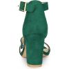 imageAllegra K Womens Rhinestone Open Toe Block Heels SandalsGreen