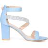 imageAllegra K Womens Rhinestone Open Toe Block Heels SandalsSky Blue
