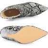 imageAllegra K Womens Snakeskin Printed Ankle Boots Pointed Toe Wedge Clear Heels BootsBlack White Snake