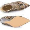 imageAllegra K Womens Snakeskin Printed Ankle Boots Pointed Toe Wedge Clear Heels BootsBrown Snake