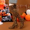 imageAllegra K Womens Stiletto Heels Thigh High Over the Leopard Knee High Boots 9 M US