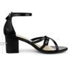 imageAllegra K Womens Strappy Heel Ankle Strap Open Toe Chunky Heels SandalsBlack