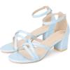 imageAllegra K Womens Strappy Heel Ankle Strap Open Toe Chunky Heels SandalsLight Blue