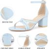 imageAllegra K Womens Strappy Heel Ankle Strap Open Toe Chunky Heels SandalsLight Blue
