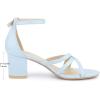 imageAllegra K Womens Strappy Heel Ankle Strap Open Toe Chunky Heels SandalsLight Blue