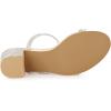 imageAllegra K Womens Strappy Rhinestone Block Heel Slide SandalsBeige