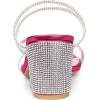 imageAllegra K Womens Strappy Rhinestone Block Heel Slide SandalsHot Pink