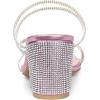 imageAllegra K Womens Strappy Rhinestone Block Heel Slide SandalsPink