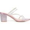 imageAllegra K Womens Strappy Rhinestone Block Heel Slide SandalsPink