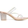 imageAllegra K Womens Strappy Rhinestone Block Heel Slide SandalsRose Gold