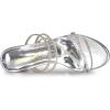 imageAllegra K Womens Strappy Rhinestone Block Heel Slide SandalsSilver