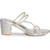imageAllegra K Womens Strappy Rhinestone Block Heel Slide SandalsSilver