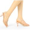 imageAllegra K Womens Strappy Slingback Kitten Heels SandalsBeige