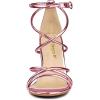 imageAllegra K Womens Strappy Straps Stiletto Heel Pink Sandals 10 M US