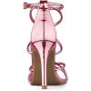 imageAllegra K Womens Strappy Straps Stiletto Heel Pink Sandals 10 M US