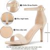 imageAllegra K Womens Suede Ankle Strap High Stiletto Heels Beige Sandals  75 M US