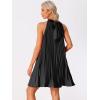 imageAllegra K Womens Tie Halter Neck Dress Sleeveless Summer Solid Color Flowy Pleated Beach Dress SundressBlack