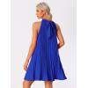 imageAllegra K Womens Tie Halter Neck Dress Sleeveless Summer Solid Color Flowy Pleated Beach Dress SundressBlue